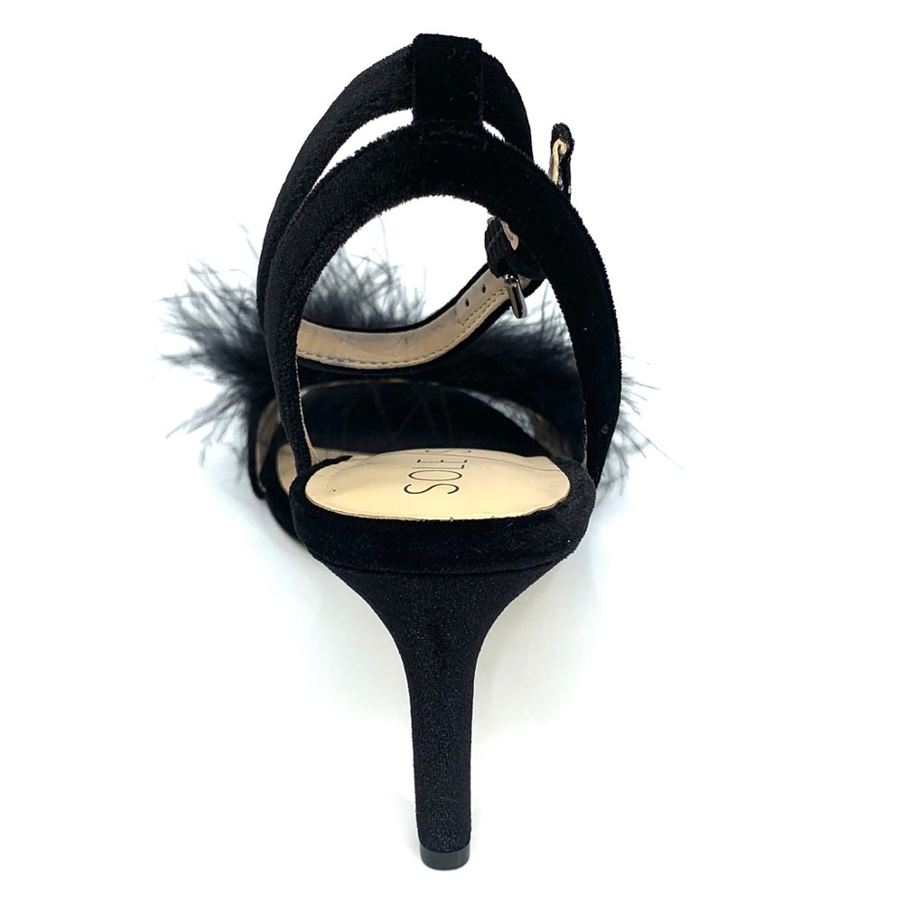 SOLE SOCIETY NEW Lindzay Feather Velvet Sandal: 8M - Picture 2 of 8